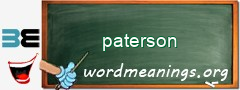 WordMeaning blackboard for paterson